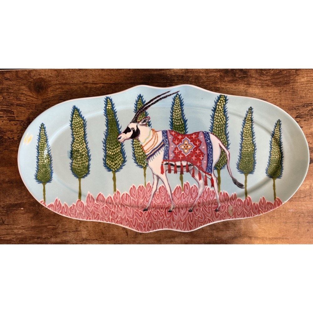 Anthropologie Paige Gemmel Eastern Animal Platter Sold Out Antelope 16.5"